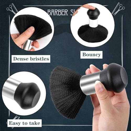 Image of FEBSNOW Barber Cape Professional Hair Cutting Cape with Neck Duster Brush | Full Coverage Haircut Apron for Adults, 47x56 inches, Adjustable Neckline, Keep Clothes Clean Dry, Home Salon Barber Supplies
