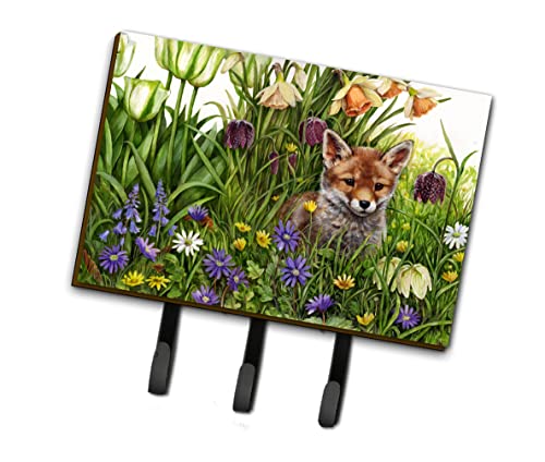 Caroline's Treasures CDCO0464TH68 April Fox by Debbie Cook Leash or Key Holder, Wall Hooks, Key Hooks Holder, Coat Rack Wall Mount, Coat Hooks, Hooks for Hanging Keys, Towels, Aprons, Leashes,