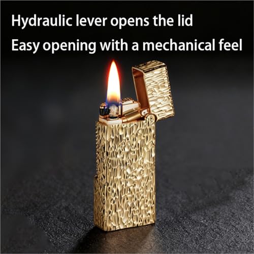 Encendedor clásico de queroseno con diseño mecánico y relieve texturizado 4