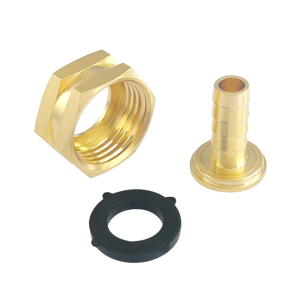 Hooshing Kit de reparación de manguera de jardín macho y hembra de latón de 3/8 pulgadas, conector de reparación con abrazaderas