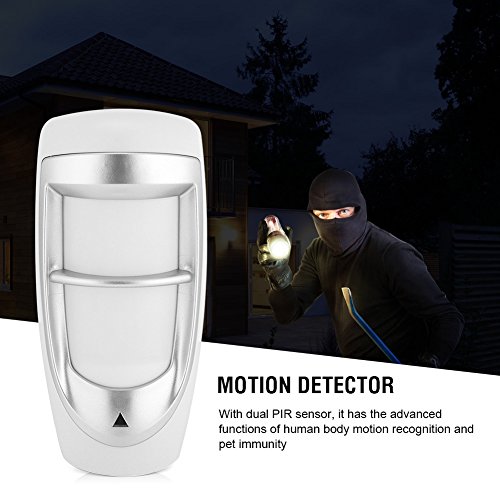 Detector infrarrojo con for Exteriores, Sensor de Movimiento, Alarma antifalsa, de Seguridad de inmunidad for Mascotas, Patio, terraza, jardín
