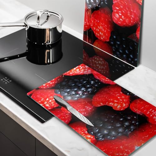 Planche à découper framboises mûres 2x30x52cm plaque de cuisson multifonctionnelle