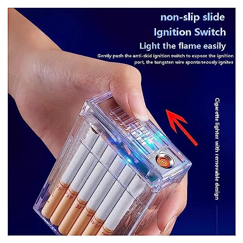 Estuche de cigarrillos con encendedor USB recargable 2 en 1 miniatura 3