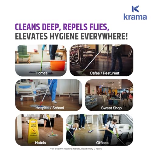 Image of Krama 3 in 1 Anti Flies, Anti Mosquito & Anti Bacteria Disinfectant Floor Cleaner 20Ltr Pack | Lavender Infused | Eco-Friendly, Biodegradable & Paraben Free Germs Protection Floor Cleaner Big Pack