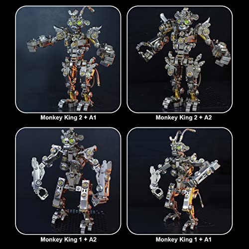 Puzzle 3D metalu, model Króla Małp, 942-elementowy zestaw samodzielnego montażu, zestaw składania mechanicznych małp, metalowy model układanki, ozdoba biurko