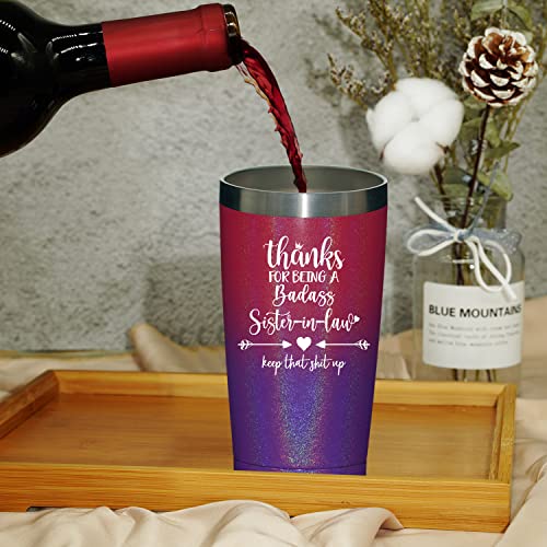 Fufandi Sister In Law Gifts - Sister In Law Birthday Gifts - Sister In Law Gifts For Women - Mothers Day, Christmas Gifts For Sister In Law - Vacuum Insulated Tumbler Cup With Keychain 20Oz #TOP1