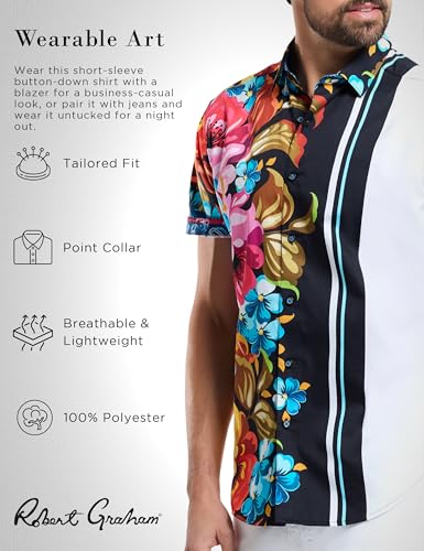 Robert Graham Men's Birkett Short Sleeve Button Down Woven Shirt2