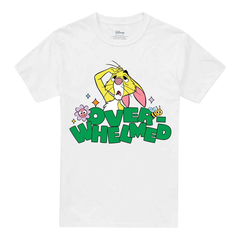 Disney Winnie The Pooh Rabbit Overwhelmed Unisex T Shirt, White, X-Large