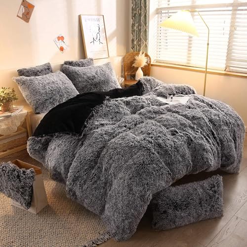 Sacebeleu Winter Bettwäsche 135x200cm Plüsch Langhaar Flauschig Flanell...