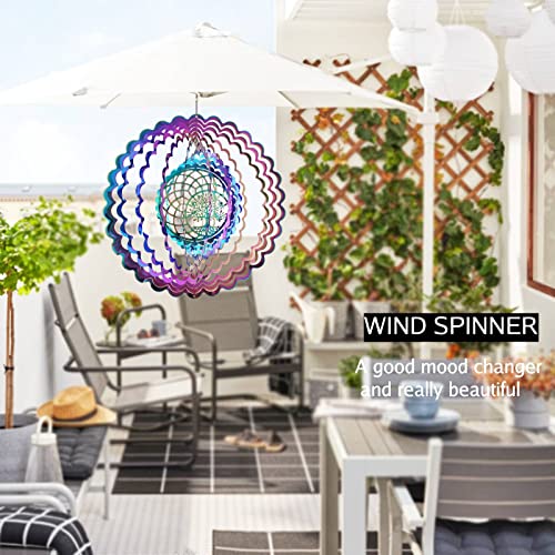 Wind Spinners Outdoor Metal Tree Of Life Wind Spinner Mandala Decor, Hanging Wind Spinners For Yard And Garden Patio Porch Balcony Pool Yard Wind Spinners Gardening Gifts For Women Men Mom Wife Friend #TOP2
