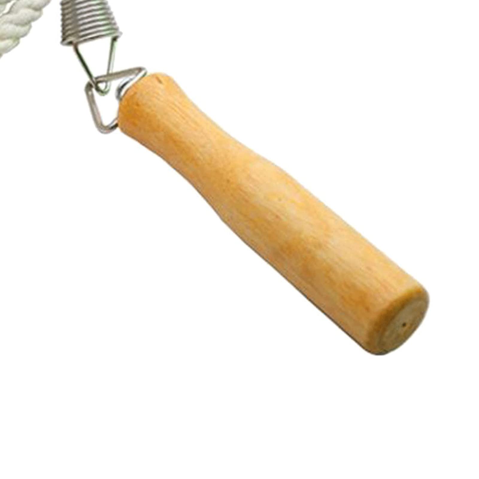 Springseil aus Baumwolle und Leinen, Holzgriff, Springseil für Fitness, Sportgeräte, Sportunterricht (7 m)