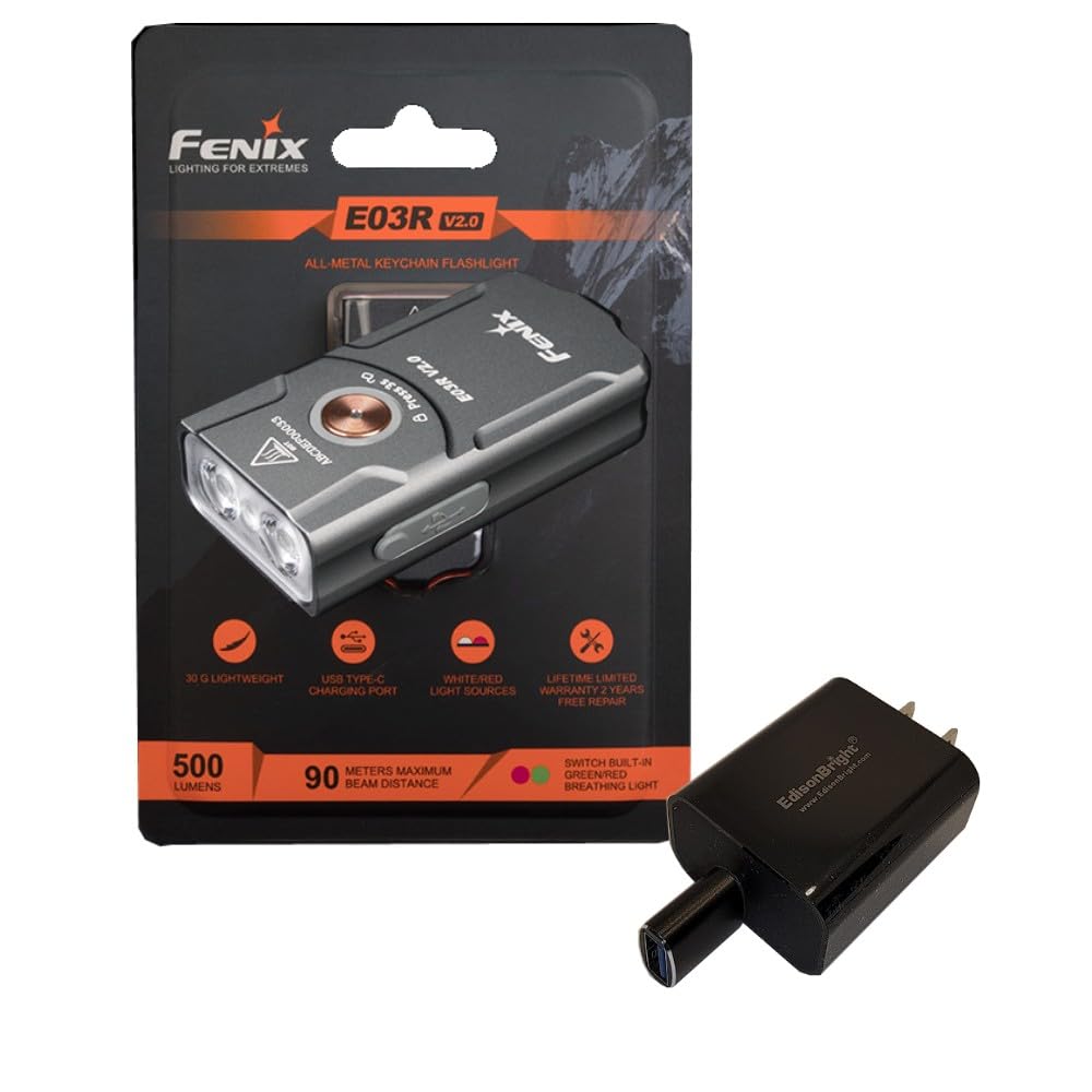 W Fenix U200bu200bE03R Rechargeable Flashlight, Blue Fenix