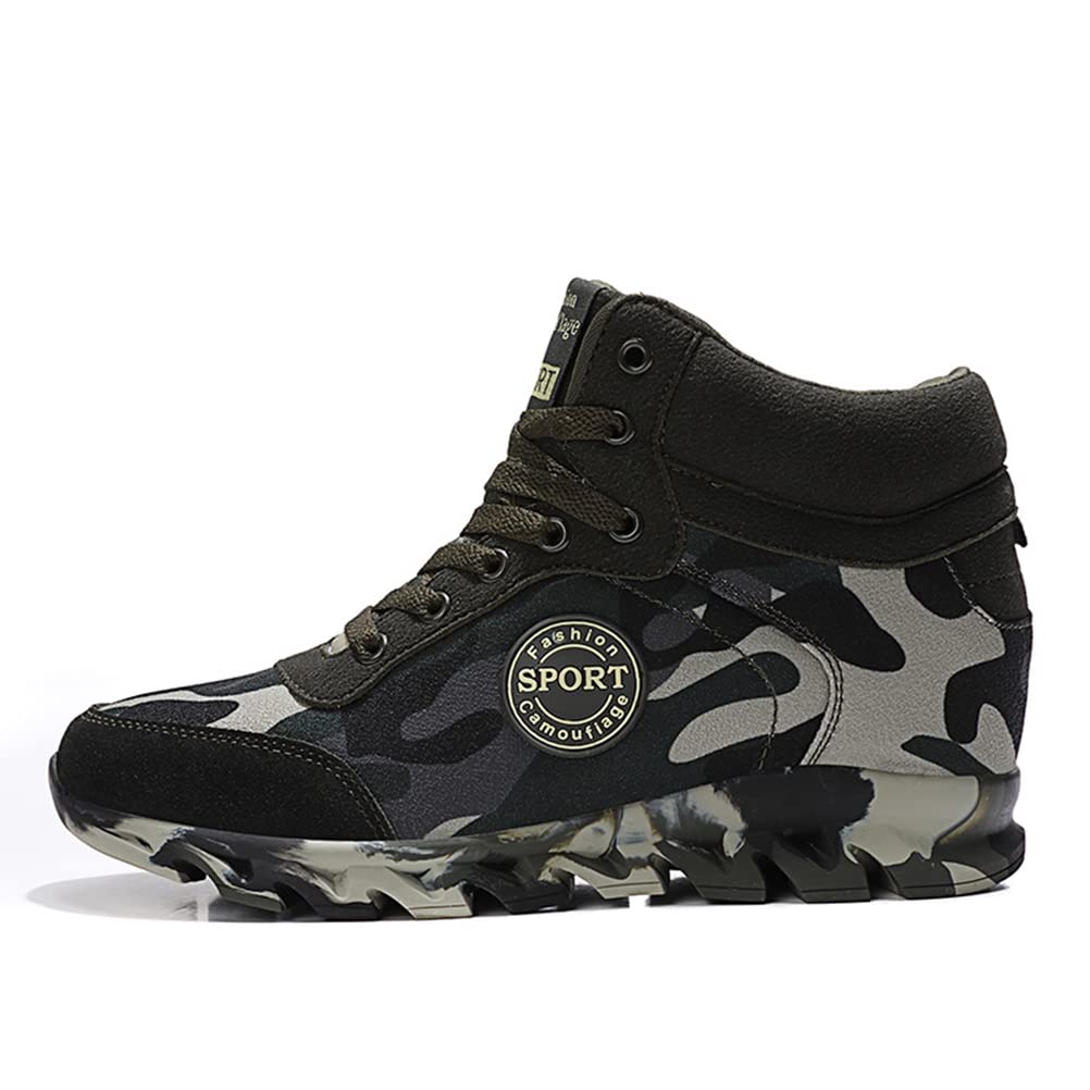 Zapatillas De Lona De Alta Gama para Mujer Zapatos De Lona Primavera Otoño Moda Al Aire Libre Zapatillas De Tacón Ocultas Casual Elegante Cordones hasta Camuflaje Zapatos Deportivos