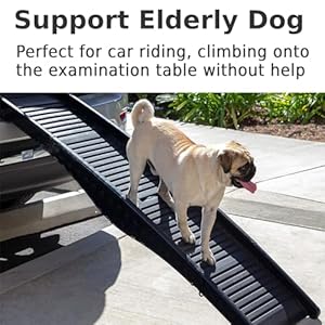 Dog Ramp for Car SUVs 59 Long Back Side Door Folding Portable with Handle Couch Stairs for Bed Small Large Senior Elerderly Pets
