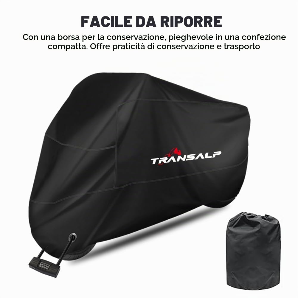 Telo coprimoto per esterni e interni 210D in poliestere antipolvere, antivento, antipioggia, impermeabile, per XL 750 Transalp 2023 2024 Transalp XL750 (295cm * 110cm * 140cm)