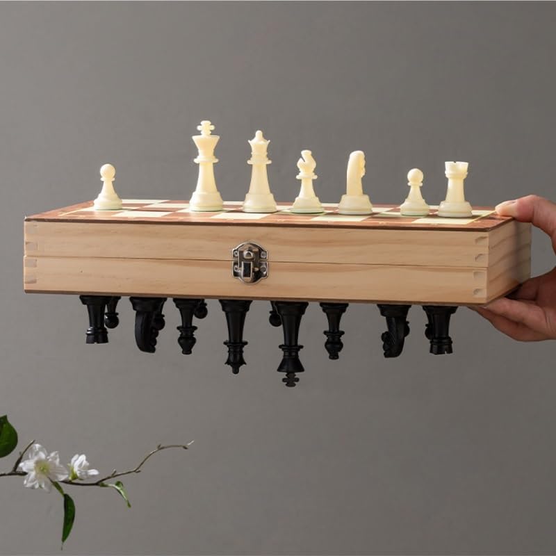 echiquier Jeu d'échecs magnétique Pliable en Bois, Plateau de Jeu intérieur for Le Rangement, for Adultes, Enfants et débutants, idéal for Les Voyages et Les Cadeaux echecs Jeu(39 * 39CM)