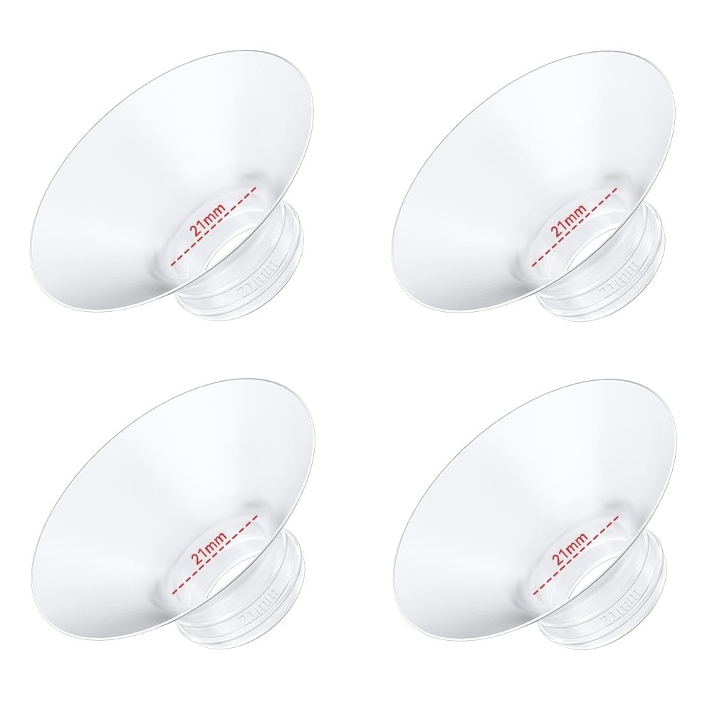 4PC Flange Insert 21mm Compatible with Momcozy M5/M6/M9/S12 Pro/V1 Pro/V1 Pro Breast Pump, Fit for Eufy/Elvie/Medela/Spectra/Lansinoh/NCVI/Lansinoh/