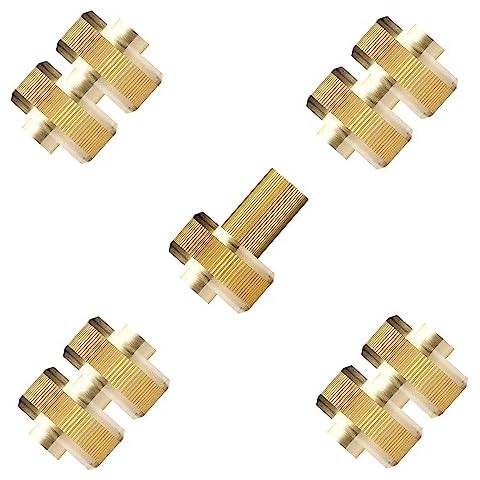 GORILLA EASY CONNECT Solid Brass Hose Connectors for 1/2 Inch Hoses Garden Soaker Hose Reusable Couplers - 4 Pack with End Cap Cover