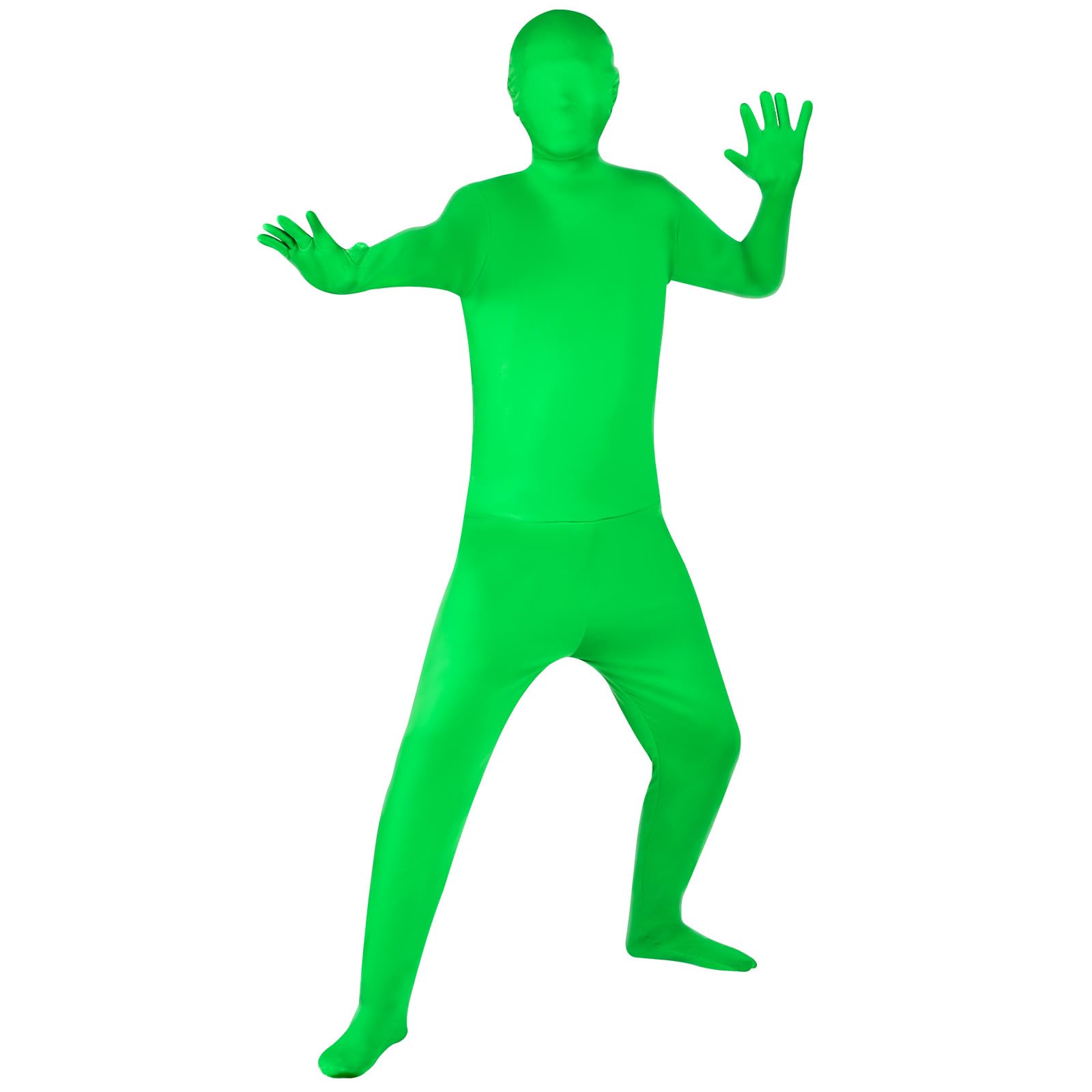 BSBUY Invisibility Cloak Costume Adult Disappearing Bodysuit Men Halloween Costume Stretchy Stealth Suit Outfit for Fancy Dress Party Photography Backdrop Stage(Green)