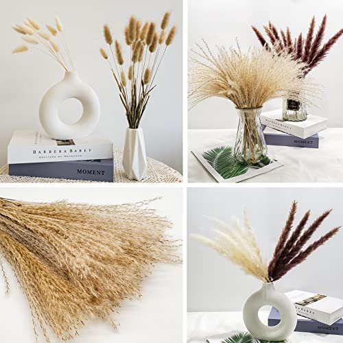 image for CRFNI 100 Pcs Pampas Grass - Natural Pampas & Reed Grass & Bunny Tails