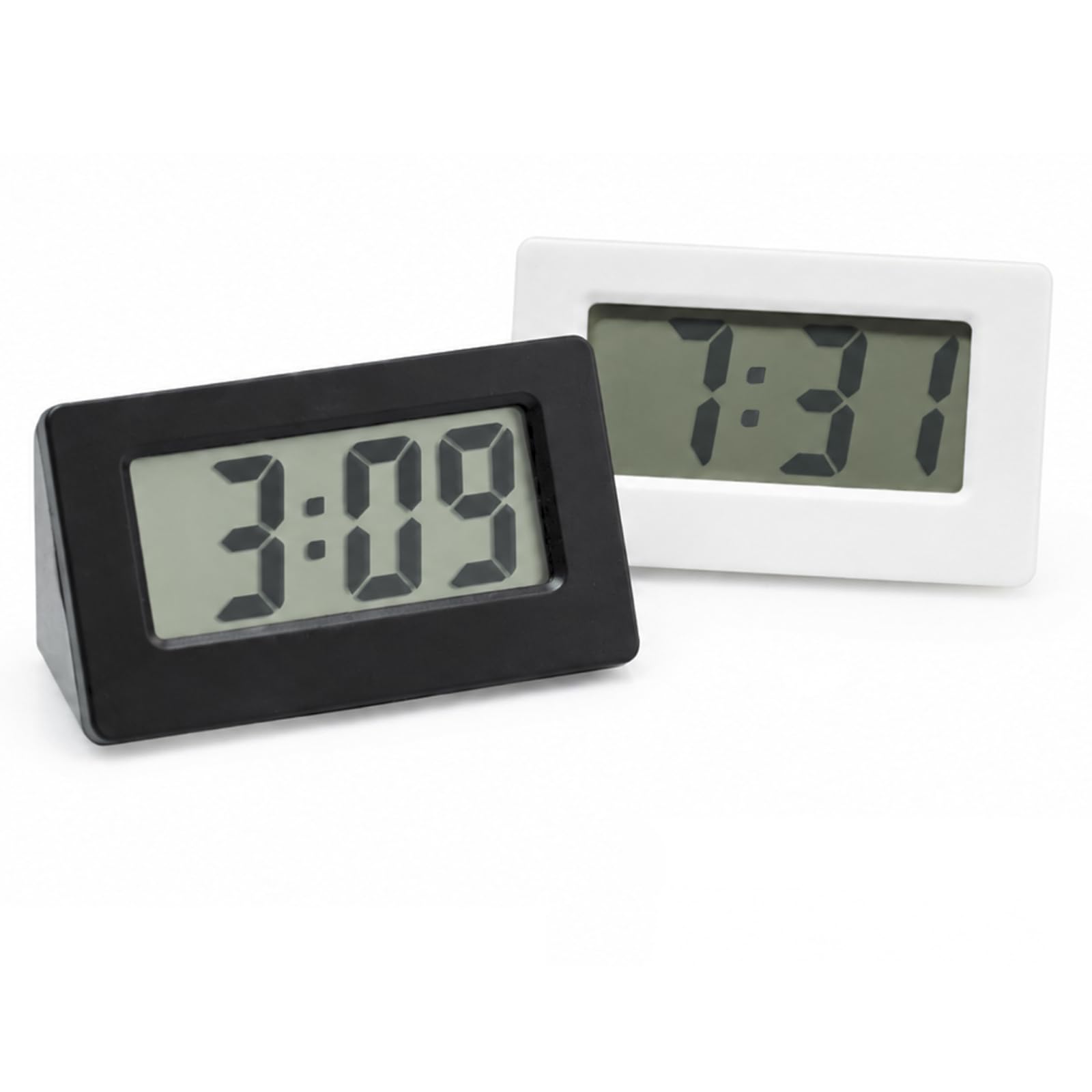 nanYboJtuB Small Digital Alarm Clock, Travel Bedside Clocks (Black+White)