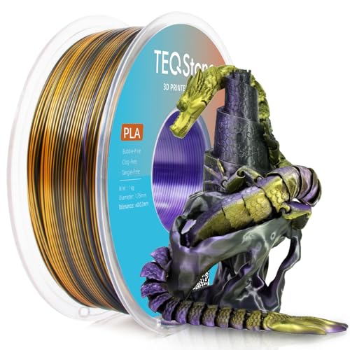 Image of Tri Color Silk PLA Filament 1.75mm Purple Gold Black 1KG, Shiny High Gloss Finish, Seamless Color Transition, Neatly Wound, Accuracy + /-0.02mm Vacuum Packaging