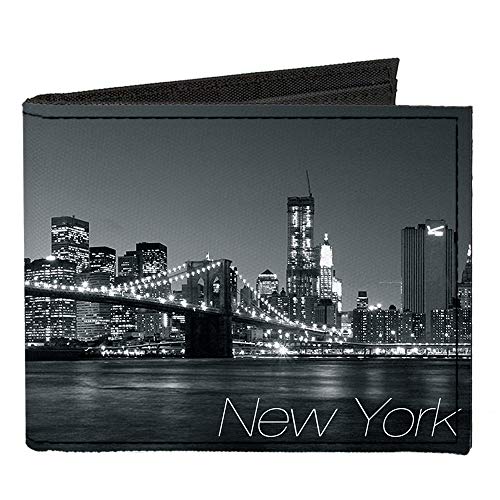 Buckle-Down Men's Standard Canvas Bifold Wallet New York, 4.0