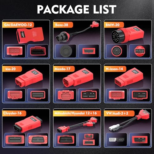 Autel OBD Adapter Kit with Blow-Molded Carrying Case, 11 Pcs OBD Connectors Compatible with All Autel Scanner Tablet Device - Image 7