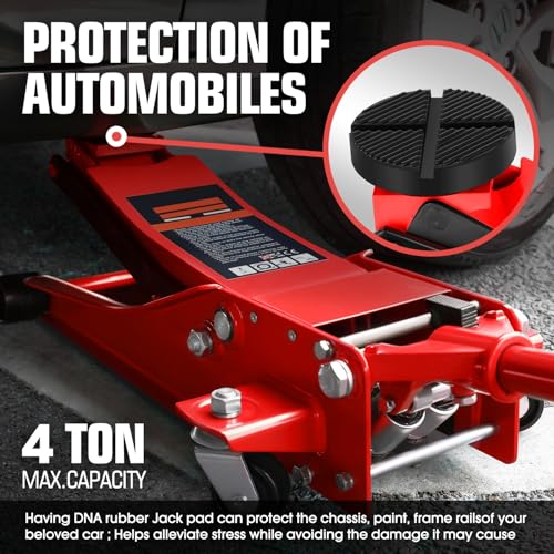 Image of DNA Motoring 2pack Floor Jack Rubber Pad, Slotted Frame Rail Protector, Car Lifting Pads Universal Jack Pad Adapter for Floor Jack, TOOLS-00625