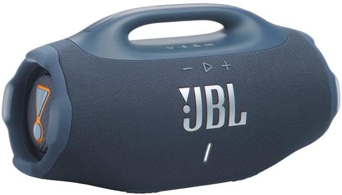 JBL Boombox 4, Altifalante Bluetooth portátil, som JBL Pro, AI Sound Boost, resistente à água/pó IP68, autonomia de 34 h, Life, Auracast, 2 configurações de reforço de graves, azul