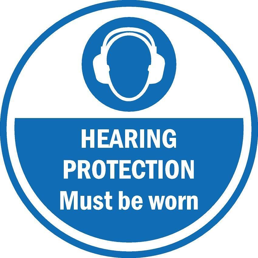 Hearing protection must be worn floor sticker - Self adhesive floor graphic (300mm x 300mm)