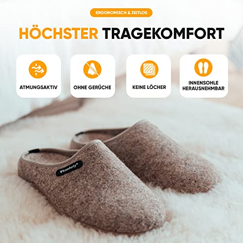 Hausschuhe Damen Herren - Rutschfeste Hausschuhe für drinnen & draußen - Unisex Warme Pantoffeln aus Wolle – Bild 3