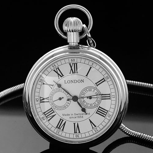 Image of Vintage Copper Train London Design Hand Winding Mechanical Pocket Watch Mens Watches