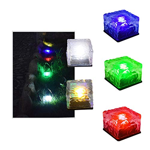 Preisvergleich Produktbild RAPLANC Gartendeko, Solarbodenfliese Lampe im Freien Wasserdichten Hof Landschaftslampe Glasbaustein-Lampe