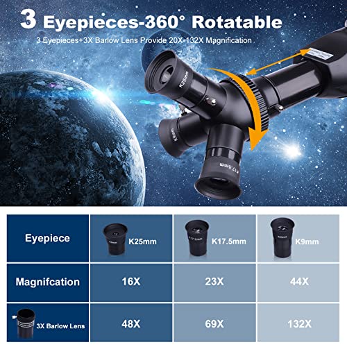 Telescopio Professionale 70mm 400mm-3 Oculari