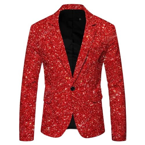 Chaqueta de traje para hombre genérica impermeable con lentejuelas 3D para hombre, bolsillo impreso, abotonado, chaqueta de traje, estilo dos chaqueta sudoración para hombre, vino., M