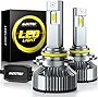 AUXITO 9005 HB3 LED Headlight Bulbs, 24000Lumens 120W Per Set, 700% Brighter, 6500K Cool White Headlight Conversion Kits, Non-polarity Plug and Play for High Beam Low Beam, 99% Canbus Ready, Pack of 2