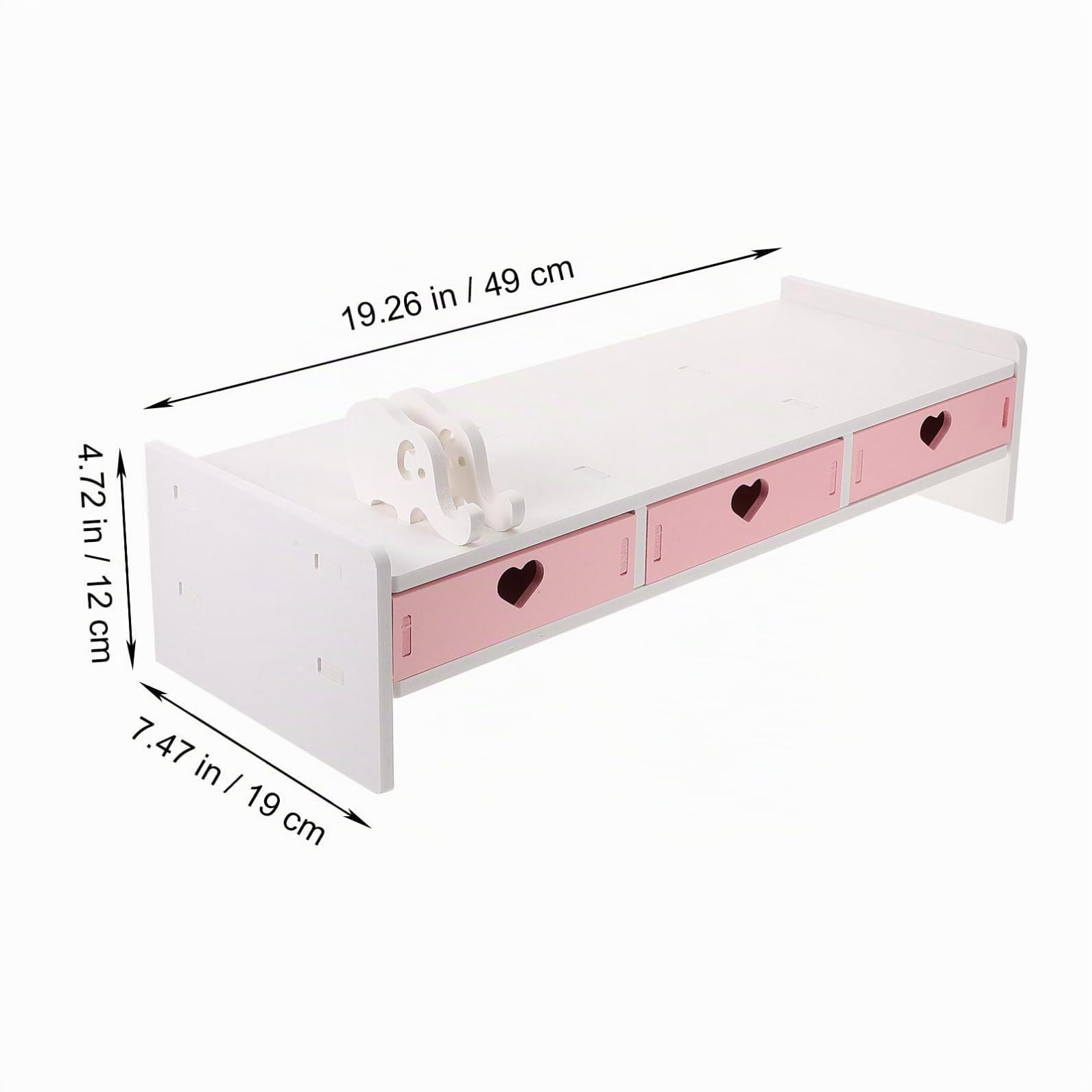 LIFKOME Supporto per computer portatile, 1 supporto piatto, utile scaffale da scrivania, monitor per computer portatile, supporto riser, robusto con cassetti in PVC, supporto per monitor con cassetto
