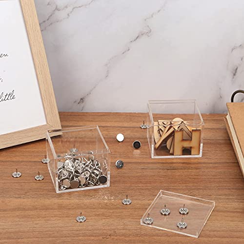 Image of Small Acrylic Box with Lid 2.2x2.2x1.3 Inch, 4 Pack Suqare Plastic Box Acrylic Storage Cube Boxes Candy Container for Candy, Jewelry Accessories, Tiny Items