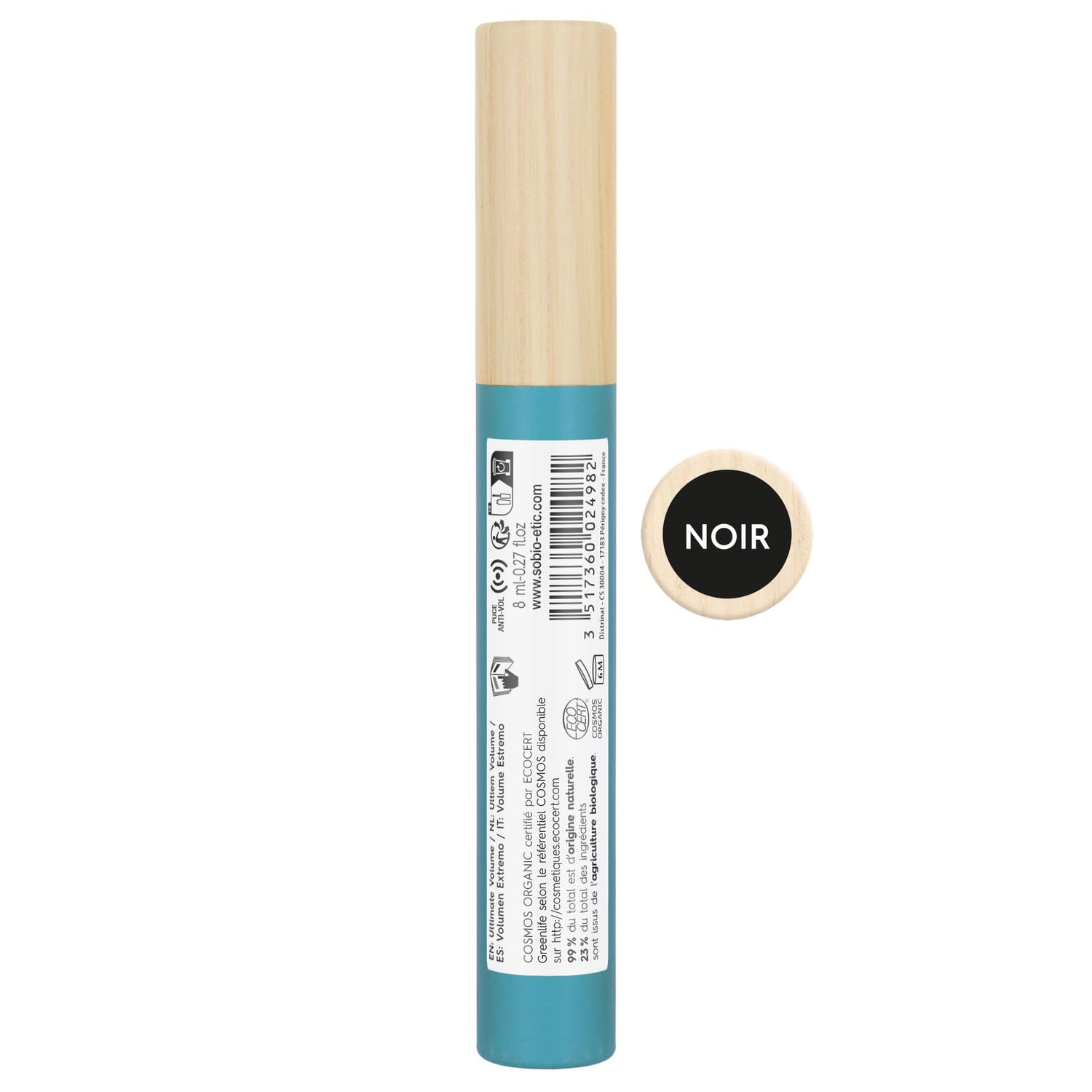 SO'BIO ÉTIC Mascara Volume Noir Bio Ultime - 8 ml - Effet cils à cils intense - Certifié COSMOS ORGANIC - Fabriqué en France - Lot de 2