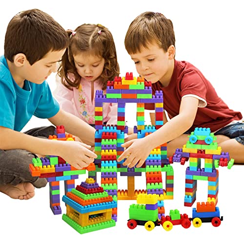 Image of AEXONIZ TOYS Plastic Star Links Building Blocks - 200Pcs, Multicolor Bulk Plastic Educational Making Sweet Home Smart City Building Block for Indoor, Outdoor for Kids