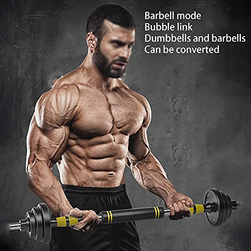 Dumbells Massief Staal Dumbbell-Gewichtenset (2 × 7,5 Kg) Drijfstang Kan Worden Gecombineerd Tot Een Halterstang… - Afbeelding 4