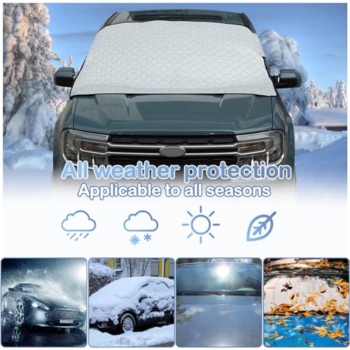 Image of Car Windshield Snow Cover Compatible with Ford Maverick 2022 2023 2024+, Waterproof Windproof Dustproof Sun Protection Snow Protection Car Windshield Cover Available Around The Clock Accessories