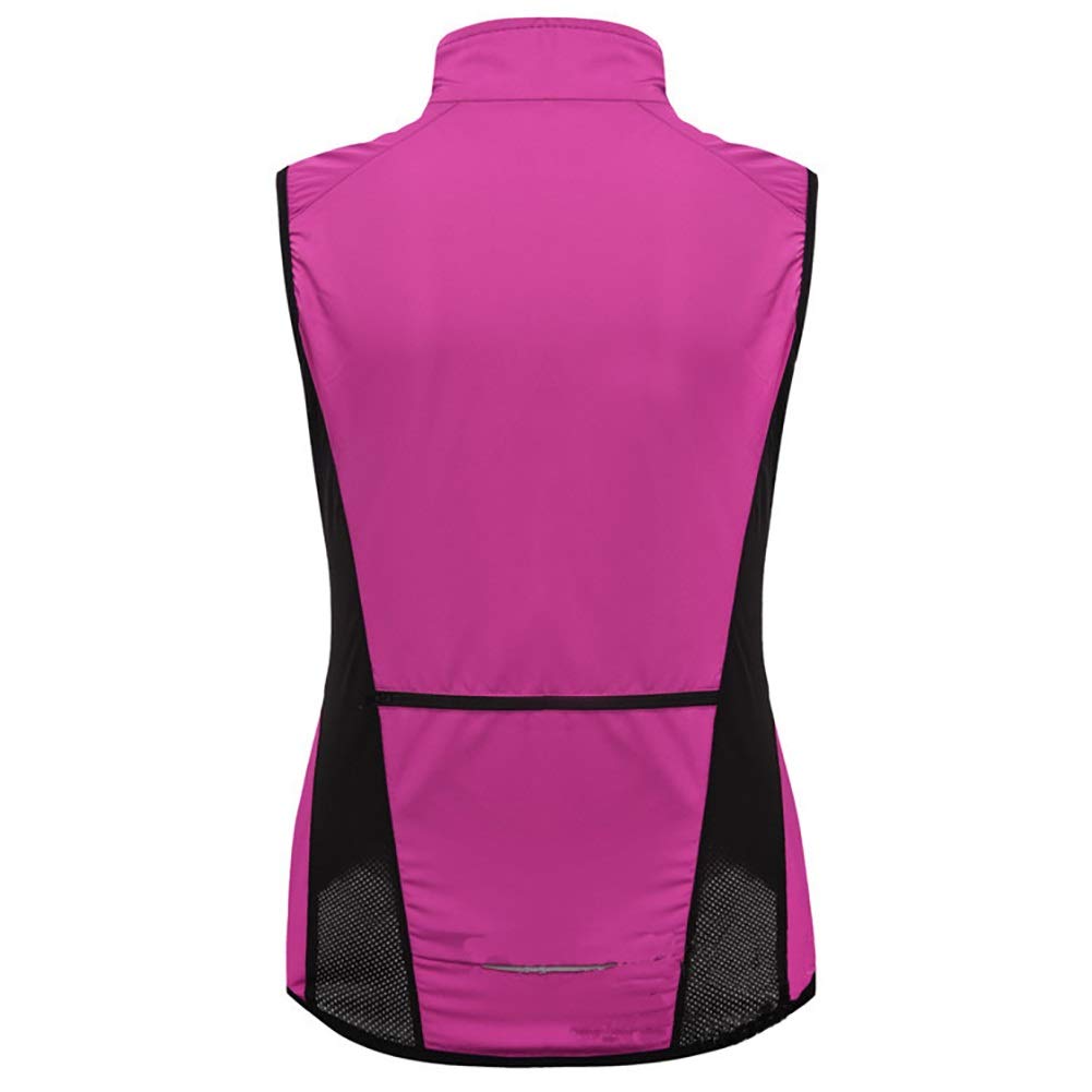 Gilet Cyclisme Femmes Réfléchissant Poids Léger Étanche sans Manches pour Cyclisme Course Pied Respirant (S-XL) Purple M