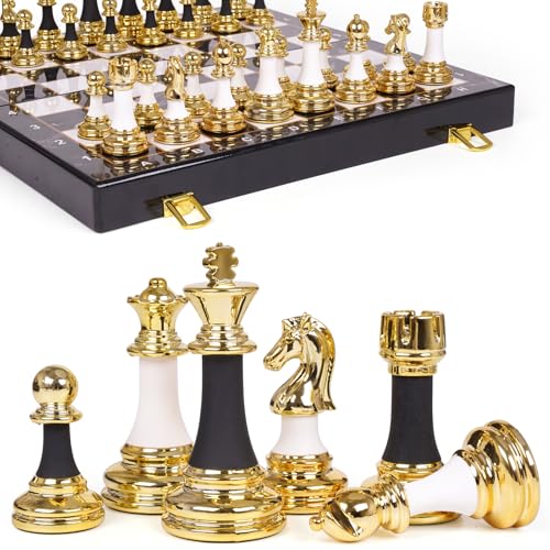 Set de Ajedrez Grande con Tablero Plegable de Madera 15 Pulg miniatura 1