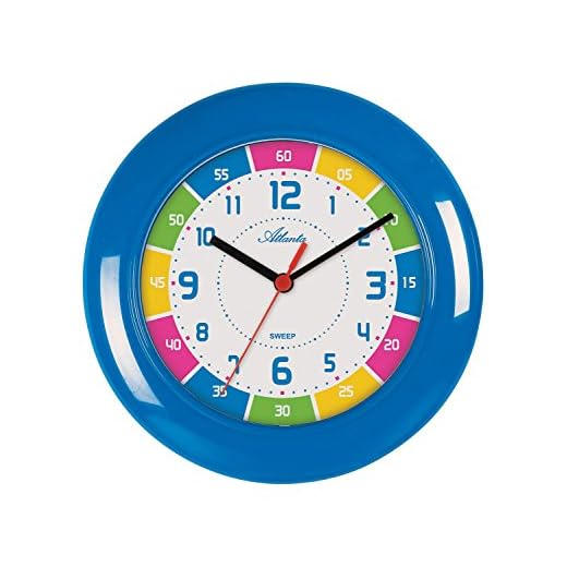 Atlanta Väggklocka lärande klocka för pojkar barn analog blå – 4430–5