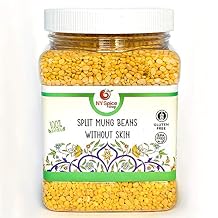NY Spice Shop Split Mung Beans 1.5 Pound Yellow Mung lentil Split Mung Dal without Skin Moong Dal Beans Protein & Fiber Rich lentils - Best for Cooking & kitchari Natural