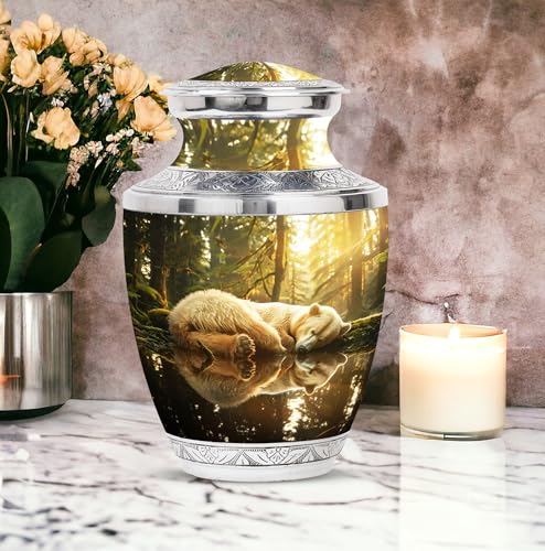 Image of Bear Urn - Urn for Ashes - Cremation Urns for Adult Ashes Women - Adult Urns for Human Ashes Men - Urns for Ashes Adult Female (10 inch Pack of 1)