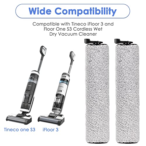 Image of (4 Pieces) Replacement Brush Rollers Compatible With Tineco iFloor 3 / Floor One S3 / iFloor 2 Cordless Wet Dry Vacuum Cleaner, Replacement Parts Accessory Kit, 4 Main Brushes