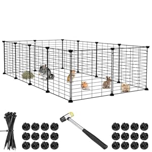 BAKAJI Kleintiergehege Metall Laufstall 110x75x39cm